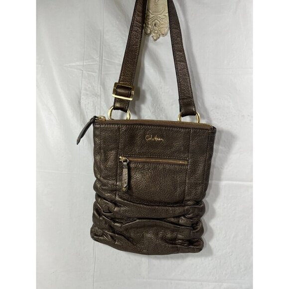 COLE HAAN Soft  LEATHER Crossbody Bag bronze - Picture 15 of 15